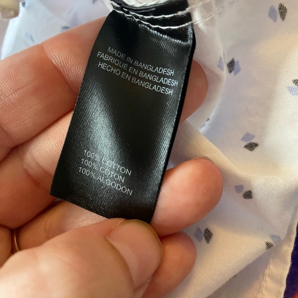 Kenneth Cole New York Blue and White Button Down Shirt with Floral Pattern - Picture 4 of 5